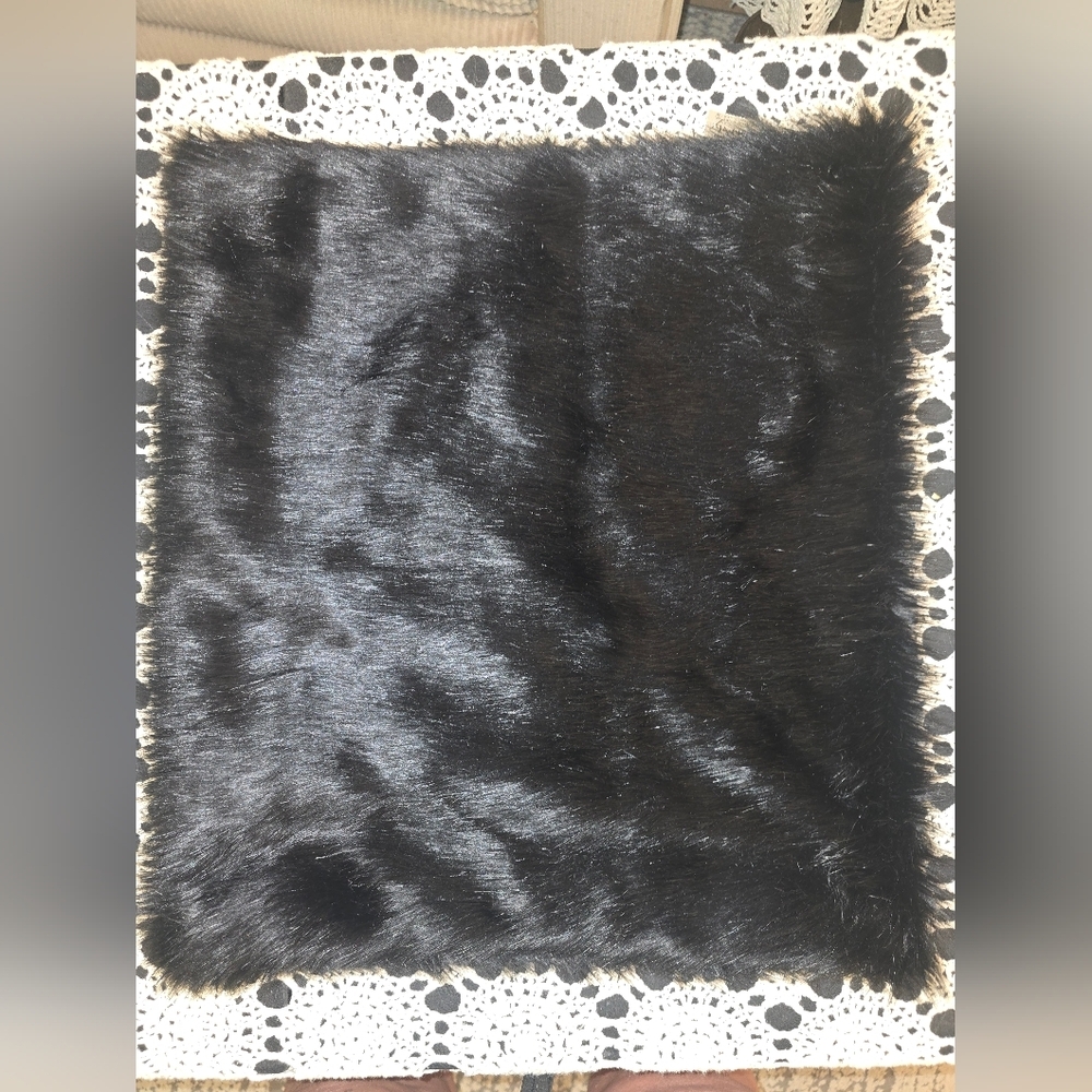 Ann Taylor NWT, Black Faux Fur Ribbed Neck Warmer, Cowl Scarf